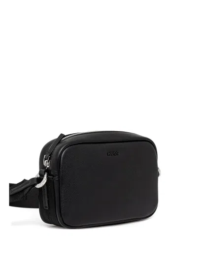 Hugo Boss Leather Zip-top Cross Body Bag In Black