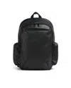 Hugo Boss Leather-effect Recycled Polyester Backpack In Black