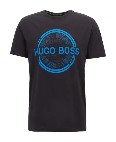 Hugo Boss Leisure Printed Short-sleeved T-shirt In Black