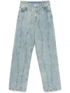 Hugo Boss Blue Straight-fit Jeans With Wide Leg In Blue