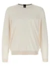 Hugo Boss Logo-embroidered Cotton Jumper In White