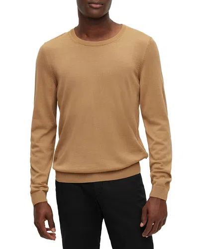 Hugo Boss Leno Wool Knit Sweater In Medium Beige