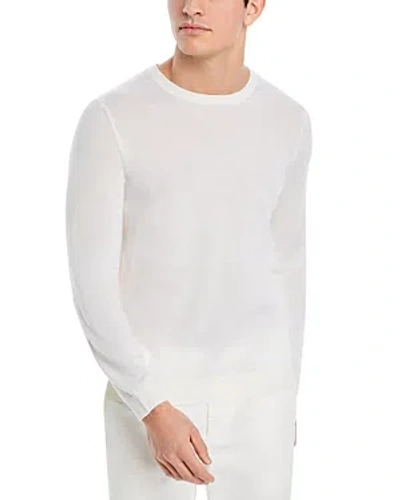 Hugo Boss Leno Slim Fit Crewneck Sweater In Open White