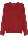 Hugo Boss Slim-fit Sweater In Virgin Wool With Crew Neckline In Red