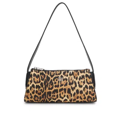 Hugo Boss Leopard-print Hobo Bag In Faux Leather In Multi