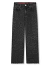 Hugo Boss Leopard-print Straight-leg Jeans In Black
