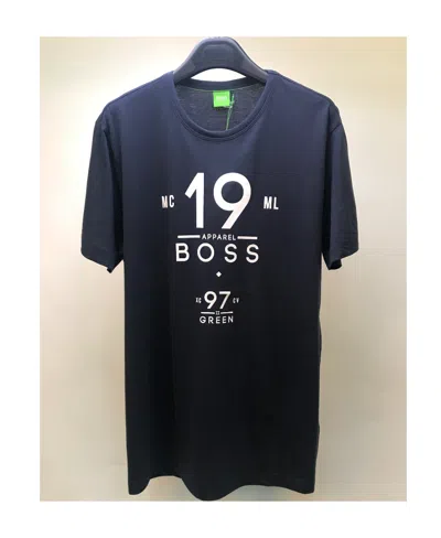 Hugo Boss Letter Round-necked T-shirt In Black