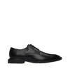 Hugo Boss Derby Shoes In Nappa Leather With Embossed Logo In Black