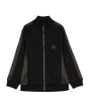 Hugo Boss Letters Spliced Zippered Sweatshirt In Black