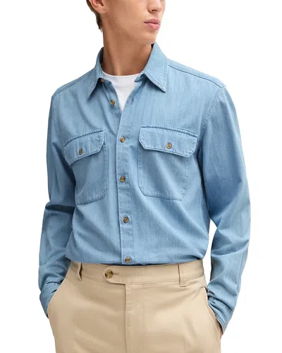 Hugo Boss Liam Button Down Shirt In Light Pastel Blue