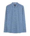 Hugo Boss Liam Geometric-pattern Shirt In Blue