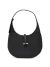 Hugo Boss Pebbled-leather Hobo Bag With Golden Hardware In Black