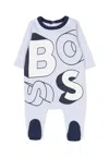 Hugo Boss Light Blue Babygrow For Baby Boy With Logo In Blue