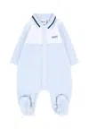 Hugo Boss Light Blue Babygrow For Baby Boy With Logo In Blue