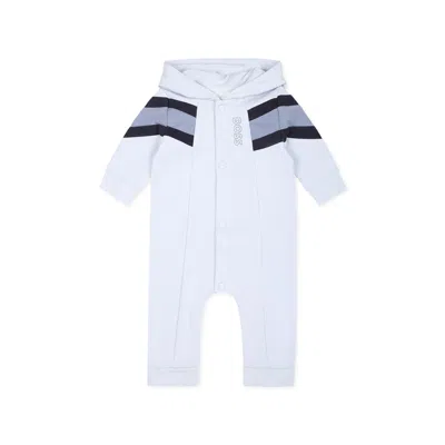 Hugo Boss Light Blue Babygrow For Baby Boy With Logo