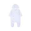 Hugo Boss Light Blue Babygrow Set For Baby Boy With Monogram In Light Blue