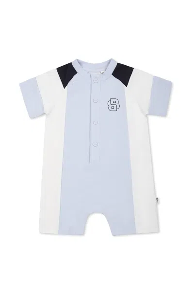 Hugo Boss Light Blue Romper For Baby Boy With Logo