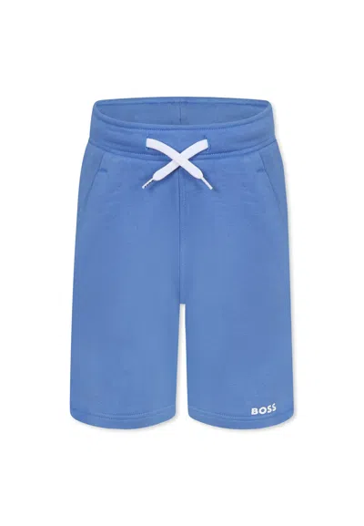 Hugo Boss Kids' Light Blue Shorts For Boy With Logo