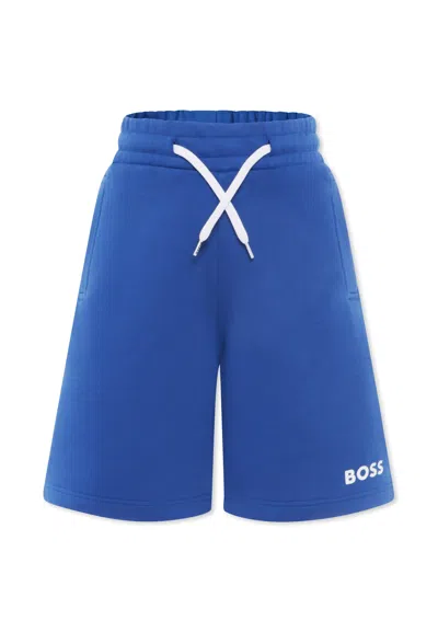 Hugo Boss Kids' Light Blue Shorts For Boy With Logo
