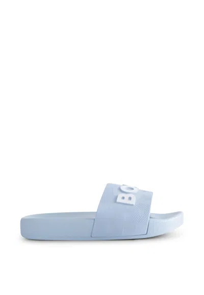 Hugo Boss Kids' Light Blue Slippers For Boy With Logo
