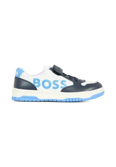 Hugo Boss Kids' Light Blue Sneakers For Boy With Logo