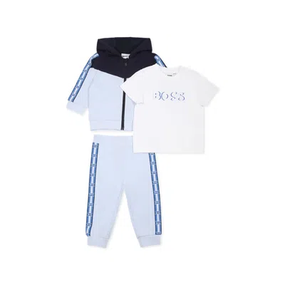 Hugo Boss Light Blue Suit For Baby Boy With Logo