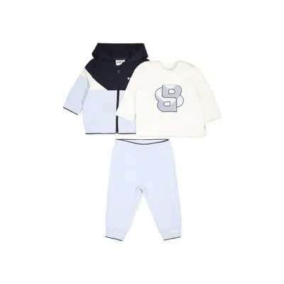 Hugo Boss Light Blue Suit For Baby Boy With Logo