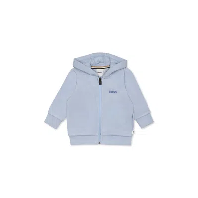 Hugo Boss Light Blue Sweatshirt For Baby Boy With Logo