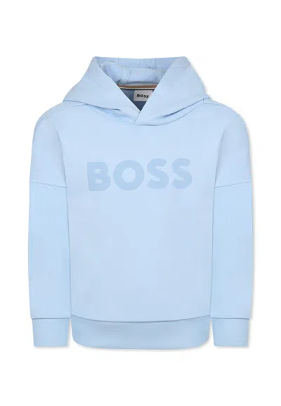 Hugo Boss Kids' Light Blue Sweatshirt Or Boy With Logo