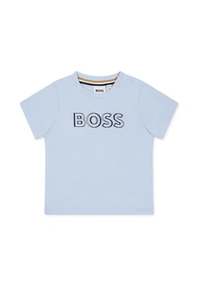 Hugo Boss Light Blue T-shirt For Baby Boy With Logo