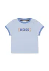 Hugo Boss Light Blue T-shirt For Baby Boy With Logo In Light Blue