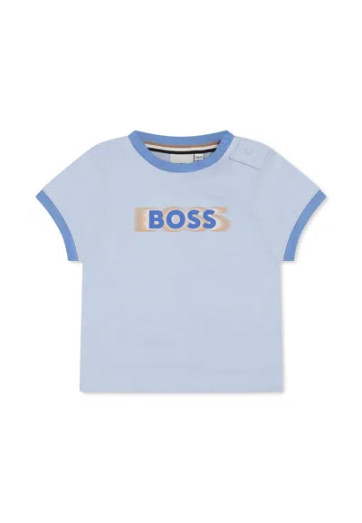 Hugo Boss Light Blue T-shirt For Baby Boy With Logo