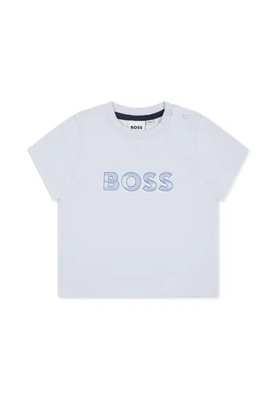 Hugo Boss Light Blue T-shirt For Baby Boy With Logo