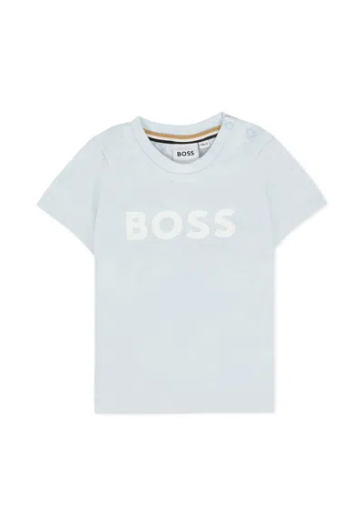 Hugo Boss Light Blue T-shirt For Baby Boy With Logo