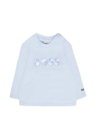 Hugo Boss Light Blue T-shirt For Baby Boy With Logo
