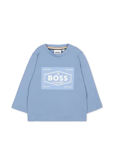 Hugo Boss Light Blue T-shirt For Baby Boy With Logo