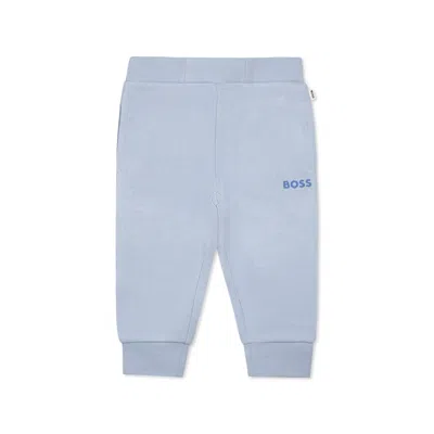 Hugo Boss Light Blue Trousers For Baby Boy With Logo