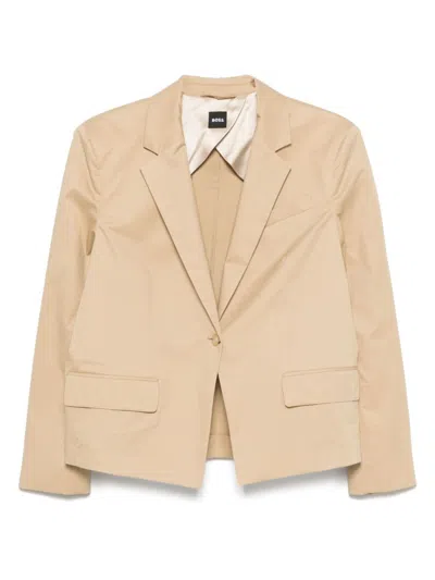 HUGO BOSS LIGHT BROWN SINGLE-BREASTED BLAZER
