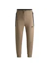 Hugo Boss Tracksuit Bottoms With 3d-molded Logo In Brown
