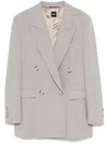 Hugo Boss Gray Regular-fit Double-breasted Blazer In Light Grey