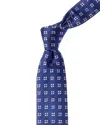 Hugo Boss Light Pastel Blue Squares Silk Tie In Blue