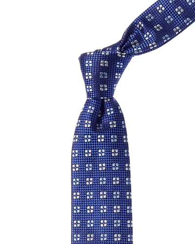 HUGO BOSS HUGO BOSS LIGHT PASTEL BLUE SQUARES SILK TIE