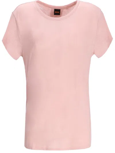 Hugo Boss Light Pink Logo Crewneck T-shirt