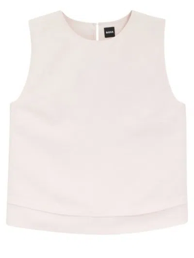 Hugo Boss Light Pink Sleeveless Layered Blouse In Multi