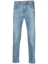Hugo Boss Light-wash Slim-fit Jeans In Blue