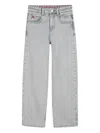 Hugo Boss Light Wash Straight Leg Jeans In Gray