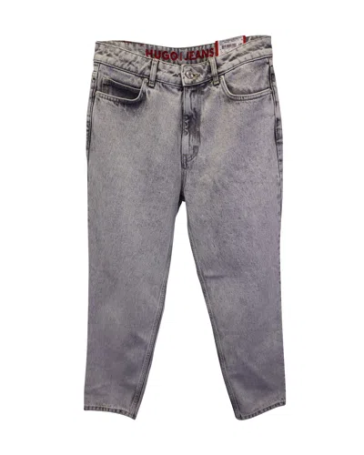 Hugo Boss Light Washed Jeans In Grey Cotton