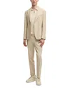 Hugo Boss Linen Blend Knit Polo Sweater In Neutral