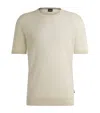 Hugo Boss Regular-fit Sweater With Short Sleeves And Logo Flag In White