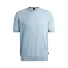 Hugo Boss Linen-blend Regular-fit Sweater With Accent Tipping In Blue